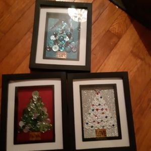 Homemade Button Christmas trees